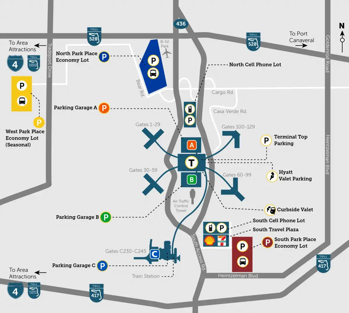 Mapa Estacionamiento Aeropuerto Orlando
